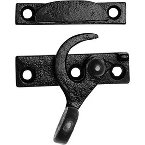 Schuifraamsluiting links smeedijzer zwart