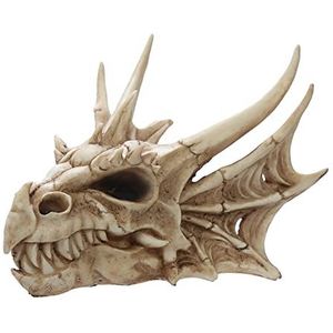 Puckator Dragon Skull - Dragon Ornament - Gothic Decor - Dragon Toy Statue - Dragon Beeldjes - Gotische Woonaccessoires - Dragon Miniatuur Sculptuur - Hars