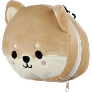 Kawaii - Plushie Shiba - Reiskussen met Slaapmasker - 15 cm Hoogte - 18 cm Breedte