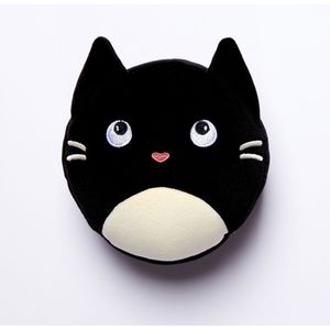 Puckater - Reiskussen & Slaapmasker - Relaxeazzz Feline Fine Rond - Zwart&Wit - Poes
