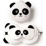 Relaxeazzz - Panda - Knuffel/Reiskussen/Slaapmasker - 2-in-1 Set - Polyester