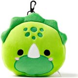 Relaxeazzz Dinosaurus knuffel/reiskussen/slaapmasker - 2-in-1 set - voor kinderen- in vliegtuig of auto