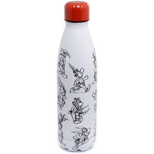 Puckator Asterix herbruikbare thermosfles voor warme en koude dranken, 500 ml, dubbelwandig, roestvrij staal, pvc, BPA-vrij, voor wandelen, kamperen, reizen
