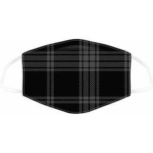 Mondkapje zwart/grijze ruit