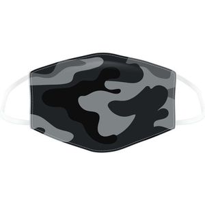 Mondmasker - met print-  camouflage grijs