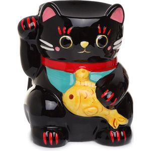 Puckators-sZwarte Maneki Neko Gelukskats-sKeramieks-sGeurbrander