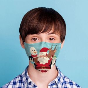 Mondkapje voor kinderen - kerstman met vriendjes