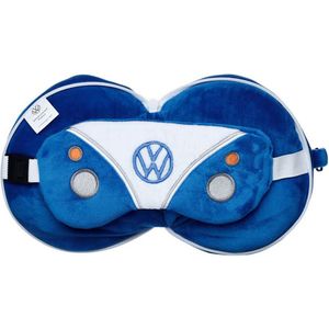 Relaxeazzz Volkswagen Busje VW T1 Blauw Rond Reiskussen & Slaapmasker