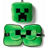 Relaxeazzz - Minecraft Creeper - Knuffel/Reiskussen/Slaapmasker - Groen - Polyester
