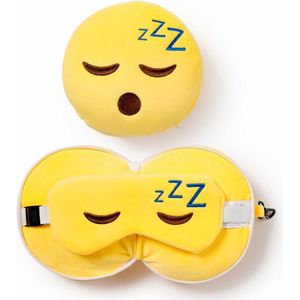 Relaxeazzz Snoozie het Slaaphoofd knuffel/reiskussen/slaapmasker - 2-in-1 set - voor kinderen- in vliegtuig of auto