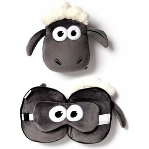 Relaxeazzz Shaun het Schaap - Reiskussen & Slaapmasker - Dier - Grijs - Polyester