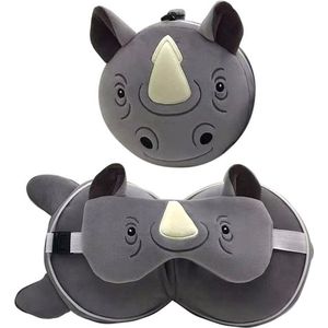 Reiskussen & Slaapmasker - Relaxeazzz Neushoorn Rond