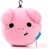 Relaxeazzz Oliver het Varken knuffel/reiskussen/slaapmasker - 2-in-1 set - voor kinderen- in vliegtuig of auto