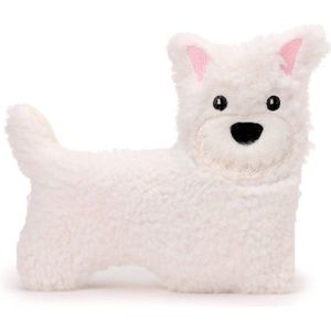 Warmteknuffel mini west highland terriër hond 20x13 cm - magnetronknuffel - opwarmknuffel hond - knuffel hond