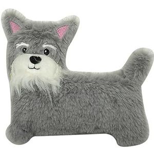 Warmteknuffel mini schnauzer hond 17x14 cm - magnetronknuffel - opwarmknuffel hond - knuffel hond