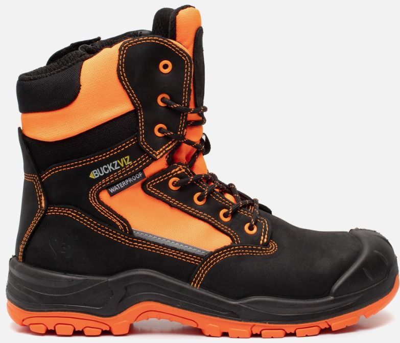 BuckBootz - BVIZ1 - Werkschoen - Zwart/Geel - Hoog S3 + KN