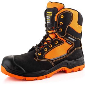 Buckbootz - BuckzViz BVIZ1BKOR - Veiligheidsschoen - Zwart/Oranje - Cordura®