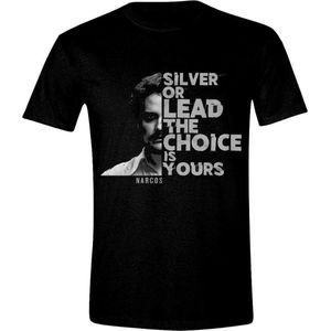 Narcos - Silver or Lead Mannen T-Shirt - Zwart - XL