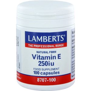 Lamberts Vitamine E 250IE natuurlijk 100 Vegetarische capsules