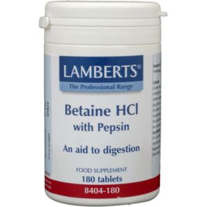 Lamberts Betaine HCL 324 mg / Pepsine 5 mg 180 tabletten
