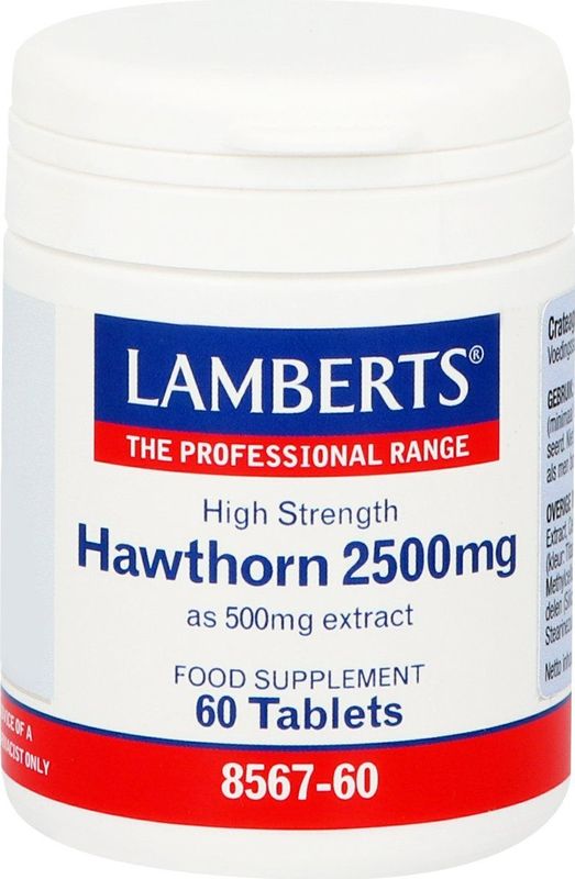 Lamberts - Crataegus 2500mg - Fytotherapie - Roze Tablet - 60 Stuks