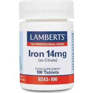 Lamberts Ijzer (iron) citraat 14 mg 100 tabletten