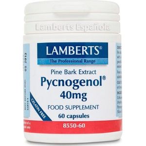 Lamberts Pijnboombast extract (Pycnogenol 40mg)  60 Vegetarische capsules