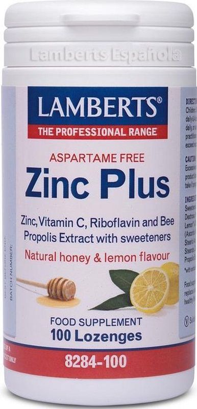 Lamberts - Zink Plus - Zuigtabletten - Natuurlijke Honing - Citroensmaak