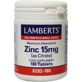 Lamberts Zink (zinc) citraat 15 mg 180 tabletten