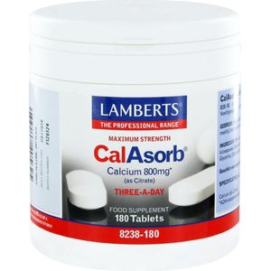 Lamberts CalAsorb (calcium citraat) & Vitamine D3 180 tabletten