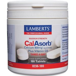 Lamberts CalAsorb (calcium citraat) & Vitamine D3 180 tabletten