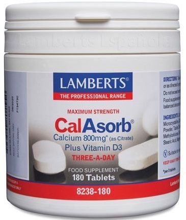 Lamberts CalAsorb (calcium citraat) & Vitamine D3 180 tabletten
