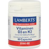 Lamberts Vitamine d3 1000ie en k2 90mcg 60 Capsules