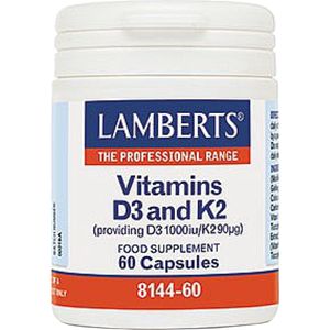 Lamberts Vitamine d3 1000ie en k2 90mcg 60 Capsules