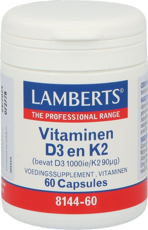 Lamberts Vitamine D3 1000IE en K2 90mcg (60ca)