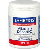 Lamberts Vitamine D3 2000 IE en K2 90 mcg - 90 capsules - Vitamine D en K preparaat