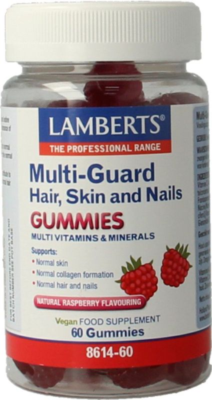 Lamberts - Multi-Guard Gummies - Framboos - 60 Stuks - Haar Huid Nagels