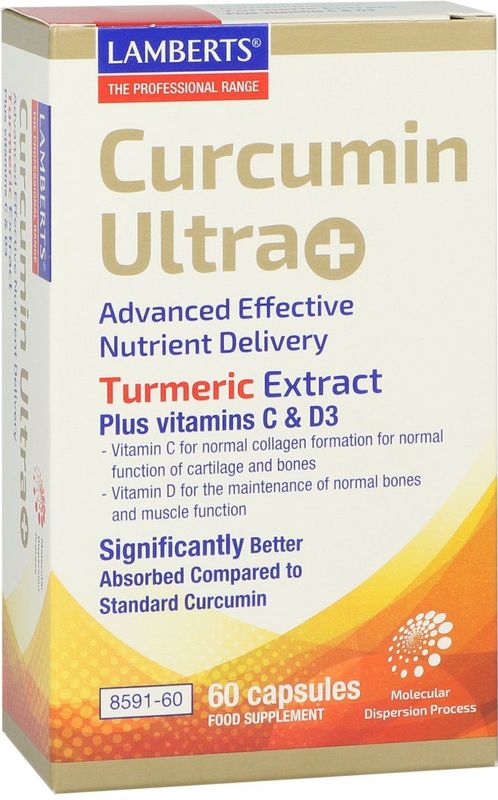 Lamberts - Curcumine Ultra - Capsules - 60 Stuks - Met Vitamine C en D3