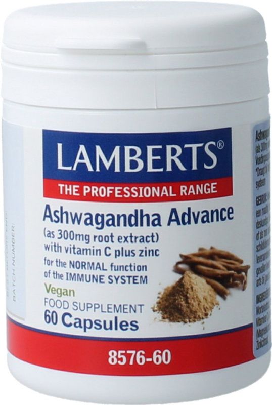 Lamberts - Ashwagandha 6000mg - Capsules - 60 stuks - Verrijkt met Vitamine C en Zink