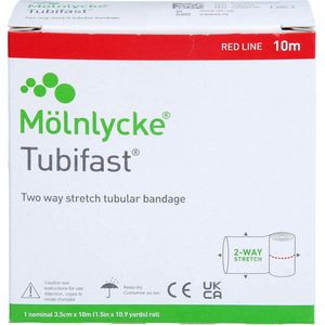 Molnlycke - Tubifast 2-Way Stretch Buisverband - Rood - 10M x 3,5CM - 92% Viscose