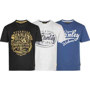 Stanley - Thermoshirts - Blauw Grijs Zwart - 3 Stuks - 100% Katoen - 160g/m²