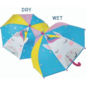 Floss & Rock Paraplu, Unicorn 3D - 54 cmx60 cm - Verandert van kleur! - 54x60 - Multikleur