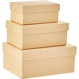 DocRod LLC Papermania nestkast, rechthoekig, 3-delig, klein/middel/groot, beige