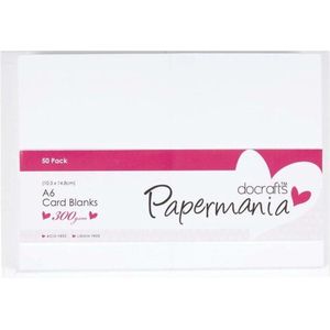 Papermania A6 blanco kaart en envelop, 50 stuks, wit