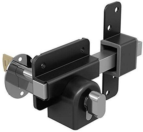 Gatemate - Euro Lange Single Throw Lock - Zwart/Roestvrij Staal - 50 mm