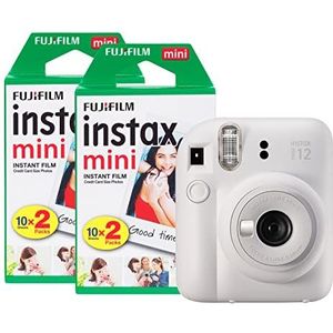 Fujifilm INSTAX Mini 12 Instant Camera met 40 Shot Film Pack - Klei Wit