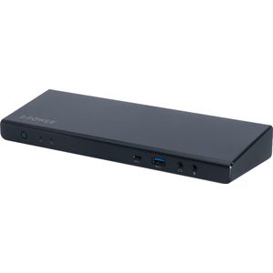 2-Power USB-C & USB-A Drievoudig 4K Docking Station (USB-C, 3 ports), Docking station + USB-hub, Zwart