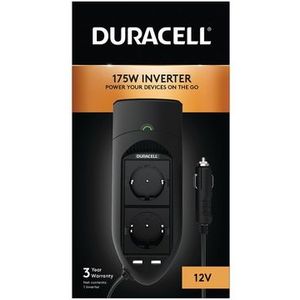 Duracell - DRINV15 - Omvormer - 2 Stopcontacten - 12V naar 230V