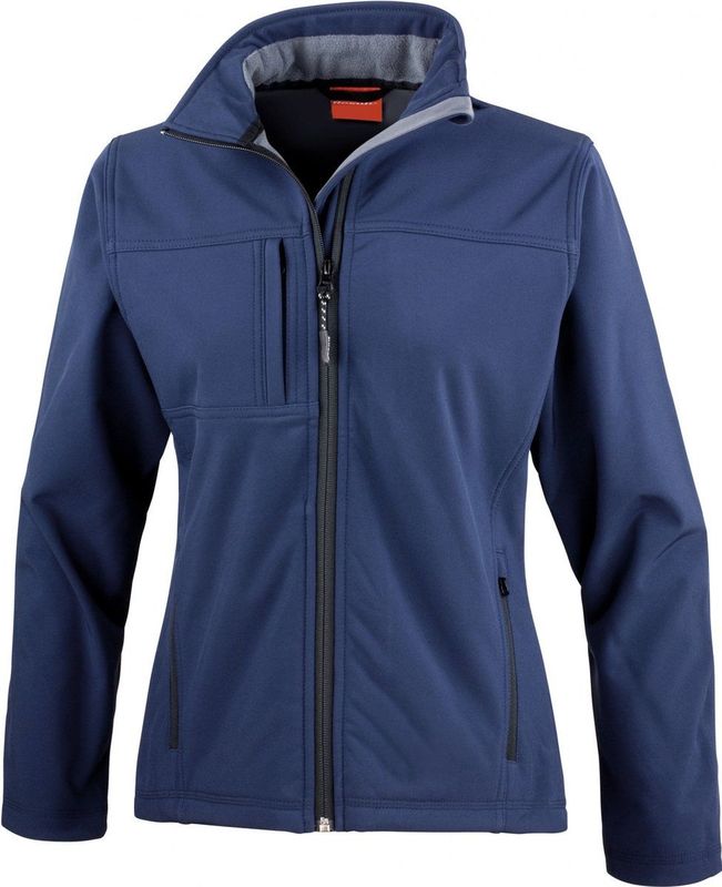 Dames - Classic Softshell Outdoorjas - Donkerblauw - Polyester