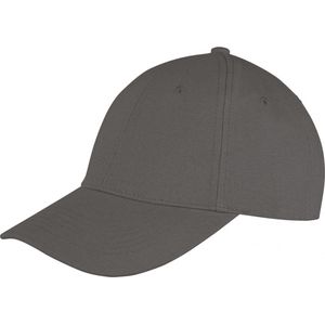 Memphis Brushed Cotton Low Profile Cap - One Size, Houtskool zwart Grijs